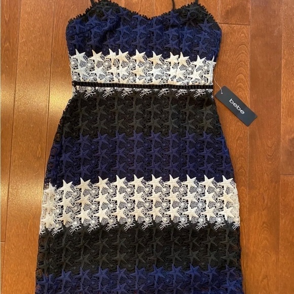 Bebe Star Lace Mini Dress Size 4 NWT.  Be the star of the show! ✨ - Picture 7 of 7